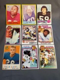 9 Card Lot of Vintage 1960's and 1970's Football Trading Cards from Awesome Collection