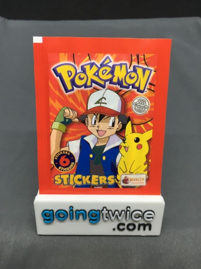 1999 Factory Sealed Pokemon TOPPS 6 Count VINTAGE Sticker Booster Pack - RARE!