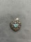 Heart Faceted 5x5mm Blue Topaz Center Filigree Detailed Avon Designer 18x19mm Puffy Heart Sterling