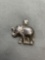 Elephant Design 29mm Wide 21mm Tall Sterling Silver Pendant