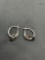 Charm Accented 17mm Tall 12mm Deep Pair of Sterling Silver Hoop Earrings