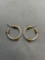Two-Tone 22mm Diameter 5mm Wide Pair of Sterling Silver Hoop Earrings