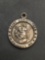 Round 20mm Diameter Football Themed Sterling Silver St. Christopher Protection Medallion