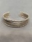 Braided & High Polished Multi Row 10mm Wide 2.75in Diameter Sterling Silver Cuff Bracelet