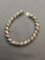 Textured S Link Two-Tone Design 10mm Wide 8in Long Italian Made Sterling Silver Bracelet