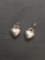 Lot of Two High Polished 8x8mm Puffy Heart Sterling Silver Pendants