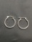 High Polished Round 18mm Diameter 2.0mm Wide Pair of Sterling Silver Hoop Earrings