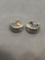 Groove Design 15mm Diameter 8mm Wide Pair of Sterling Silver Huggie Earrings