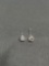 Round Faceted 3mm CZ Center Pair of Sterling Silver Stud Earrings