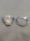 High Quality Signed Designer Silver-Tone Alloy Double Halo Design 4.5x4.5mm Princess Faceted CZ