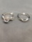 High Quality Signed Designer Silver-Tone Alloy Criss Cross Halo Design 6.5mm Round Faceted CZ Center