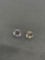 Round Faceted 8mm CZ Center Pair of Sterling Silver Stud Earrings