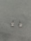 Princess Faceted 3.5x3.5mm CZ Center Pair of Sterling Silver Stud Earrings