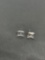 Princess Faceted 5.5x5.5mm CZ Center Pair of Sterling Silver Stud Earrings