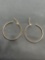 Round 28mm Diameter 1.5mm Wide Rose-Tone Pair of Sterling Silver Hoop Earrings