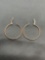 Round 28mm Diameter 1.5mm Wide Rose-Tone Pair of Sterling Silver Hoop Earrings