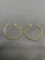 Round 28mm Diameter 1.5mm Wide Gold-Tone Pair of Sterling Silver Hoop Earrings