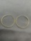 Round 28mm Diameter 1mm Wide Gold-Tone Pair of Sterling Silver Hoop Earrings