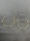 Round 25mm Diameter 1mm Wide Gold-Tone Pair of Sterling Silver Hoop Earrings