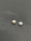 Round 5mm White Freshwater Pearl Pair of Sterling Silver Stud Earrings