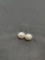 Round 8mm White Freshwater Pearl Pair of Sterling Silver Stud Earrings