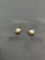 Round 5mm Pair of Gold-Tone Sterling Silver Stud Earrings