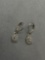 Milgrain Marcasite Detailed Square 6mm Pair of Sterling Silver Dangle Earrings
