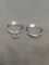 High Quality Signed Designer Silver-Tone Alloy Bypass Design 6.0mm Round Faceted CZ Center & CZ