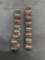 Lot of Two Matched Three Row Alternating Red, Green & White Rhinestone Featured 13mm Wide Expandable