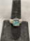 Opal Mosaic Center Detailed Sterling Silver Ring Band