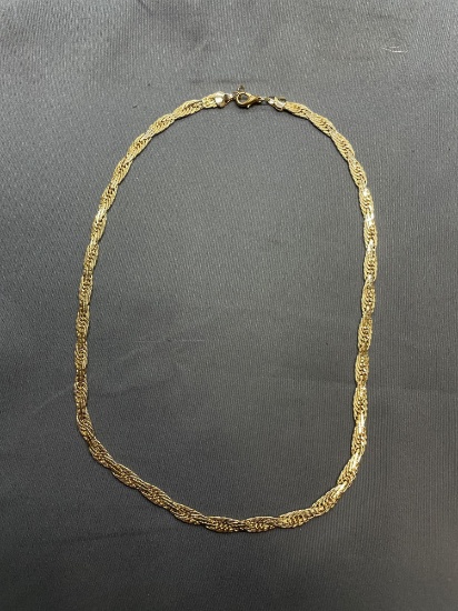 One Braided Link 6.0mm Wide 20in Long 14kt Gold-Filled Necklace