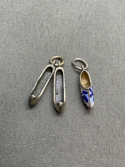 Lot of Two Dutch Shoe Themed Sterling Silver Charms
