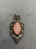 Carolyn Pollack Designer Filigree Detailed 70mm Tall 33mm Wide Sterling Silver & Bronze Pendant