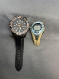 Lot of Two Stainless Steel Water Resistant Sport Watches, Missing Part of Bracelet