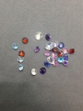 Lot of Multi-Colored Round Faceted Various Size Loose CZ Gemstones