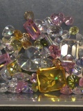 Lot of Various Size, Color & Shape Faceted CZ Gemstones