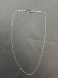 Box Link 1.0mm Wide 20in Long High Polished Italian Made Sterling Silver Chain