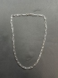 Elongated Cable Link 4.0mm Wide High Polished Sterling Silver Necklace