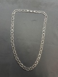 Anchor Link 10mm Wide 24in Long High Polished Italian Made Sterling Silver Necklace