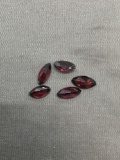 Lot of Five Elongated Marquise Faceted Loose Garnet Gemstones