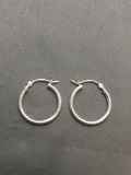 High Polished Round 20mm Diameter 1.75mm Wide Pair of Sterling Silver Hoop Earrings