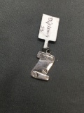 High Polished Diploma Themed 20x12mm Sterling Silver Charm