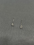 Round Faceted 2mm CZ Center Pair of Sterling Silver Stud Earrings