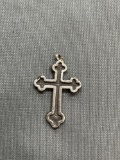 Kabana Designer Antique Finished Templar Cross Design 22x15mm Sterling Silver Pendant