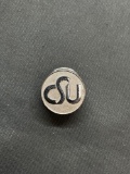 Round 12mm CSU Themed Sterling Silver Tie Pin