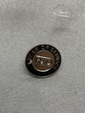 Round 20mm Diameter RTD Themed 1 Year of Service Commemorative Sterling Silver Tie Pin