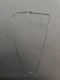 Box Link 1.25mm Wide 16in Long Italian Made Sterling Silver Chain