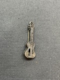 Danecraft Designer 25mm Long 8mm Wide Guitar Themed Sterling Silver Pin