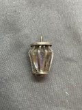 Mystic Topaz Center 20mm Tall 10mm Wide Cage Design Sterling Silver Pendant