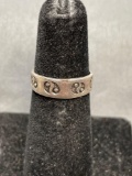 Ying Yang Detailed 5mm Wide Sterling Silver Ring Band
